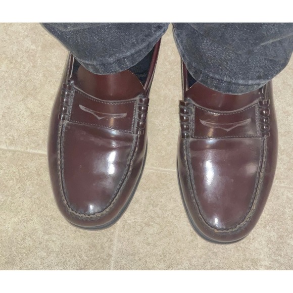 FLS‎ Florsheim Mens Burgundy Leather Penny Loafers Dress Shoes Size 12 D main image 8